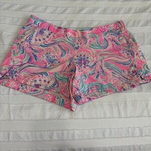 $7 Add-On Lilly Pulitzer Pink Multi Swirl Print Bermuda Shorts